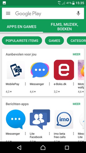 Selecteer de zoekbalk