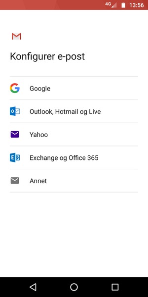 Velg Outlook, Hotmail og Live