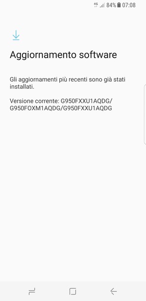 Se il tuo telefono è aggiornato, vedrai la seguente schermata