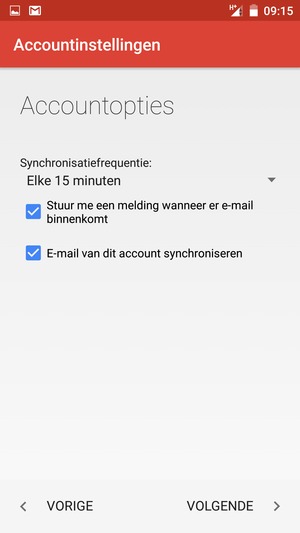 Selecteer VOLGENDE