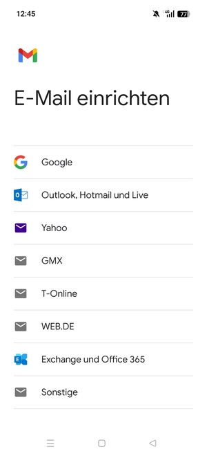 Wählen Sie Exchange und Office 365