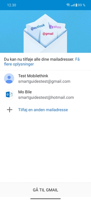 Vælg GÅ TIL GMAIL