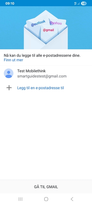 Velg GÅ TIL GMAIL