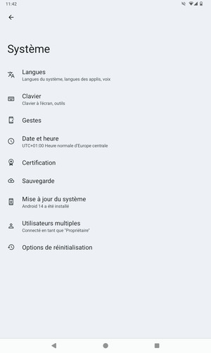 Sélectionnez Mise à jour du système