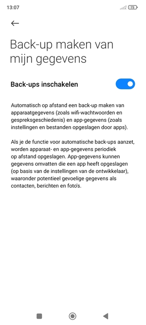 Selecteer de Terug-knop