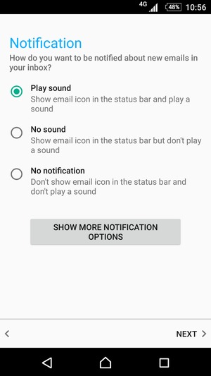 Select your preferred option and select NEXT