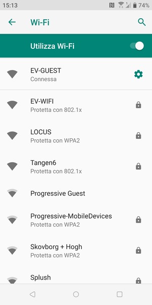 Ora sei connesso alla rete Wi-Fi