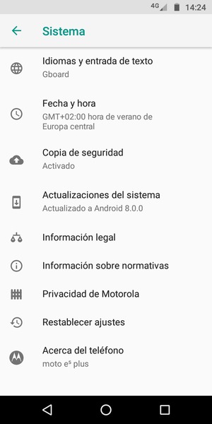 Seleccione Actualizaciones del sistema