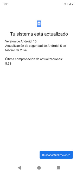 Si su teléfono está actualizado, verá la siguiente pantalla