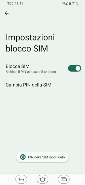 Il tuo PIN della SIM è stato modificato