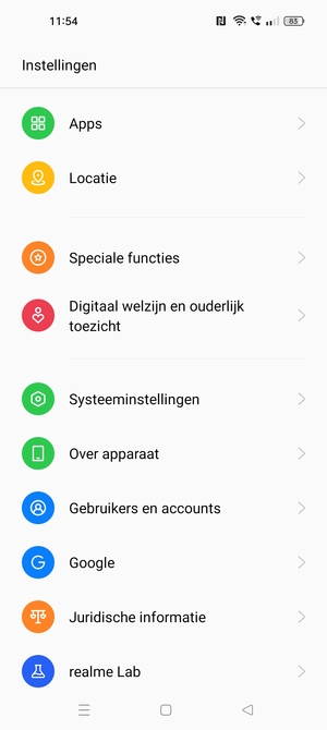 Selecteer Over apparaat