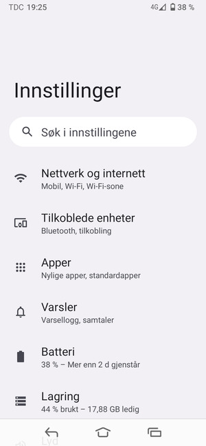 Velg Nettverk og internett