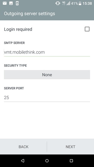 Uncheck the Login required checkbox and select NEXT