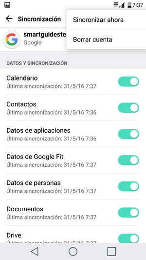 Seleccione Sincronizar ahora