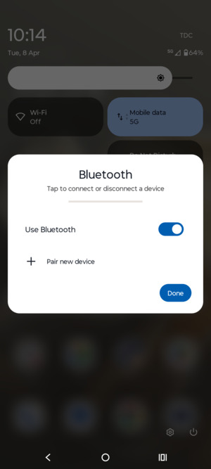 Turn off Use Bluetooth