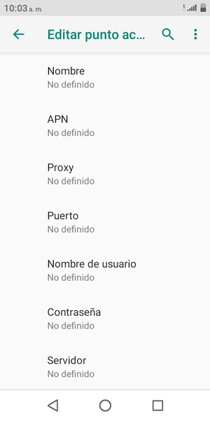 Introduzca la información de Internet
