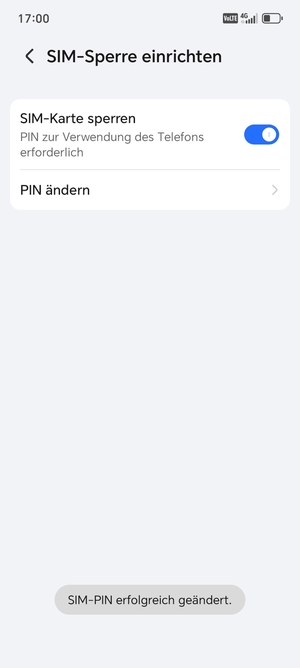 Ihre SIM-PIN wurde geändert