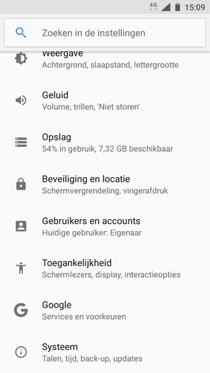 Scroll naar en selecteer Beveiliging en locatie