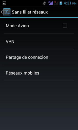 Sélectionnez Réseaux mobiles