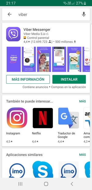 Seleccione la aplicación