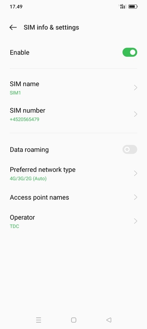 Select Access point names