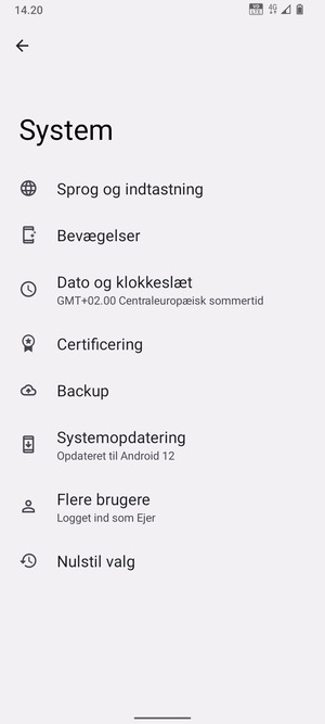 Vælg Backup
