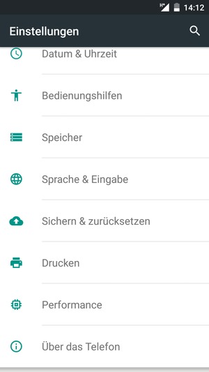 Scrollen Sie und wählen Sie Über das Telefon