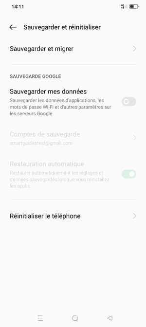Activer le Sauvegarder mes données