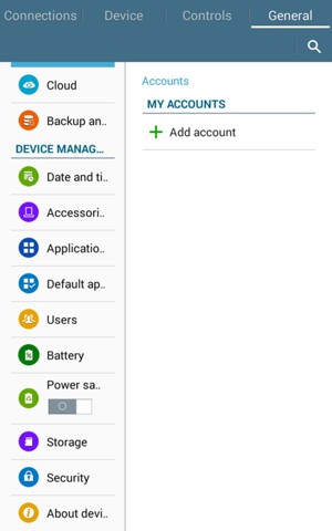 Scroll to and select Security