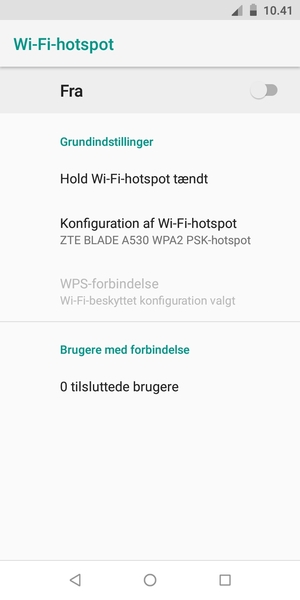 Vælg Konfiguration af Wi-Fi-hotspot