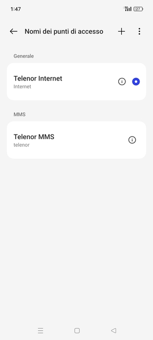 Seleziona il tasto Menu