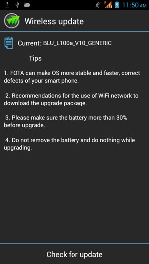 Select Check for update