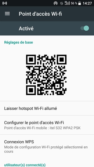 Votre téléphone est maintenant configuré pour être utilisé comme modem
