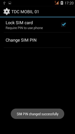 Your SIM PIN has been changed