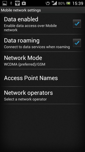 Turn Data roaming on or off