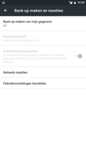 Selecteer Back-up maken van mijn gegevens