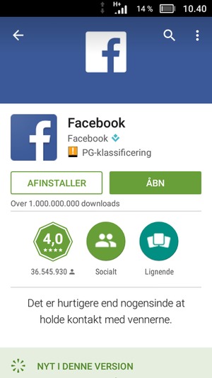 Vælg ÅBN