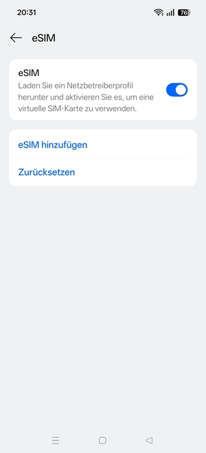 Wählen Sie eSIM hinzufügen