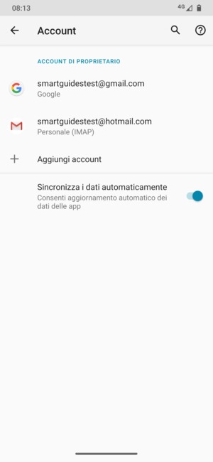 Seleziona il tuo account Google
