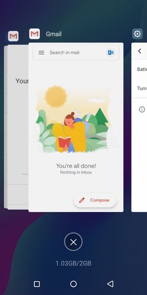 Select the Delete icon to close all running apps