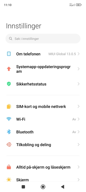 Velg SIM-kort og mobile nettverk