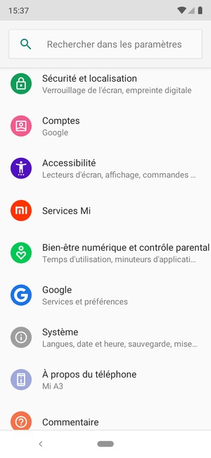 Faites défiler et sélectionnez Sécurité et localisation