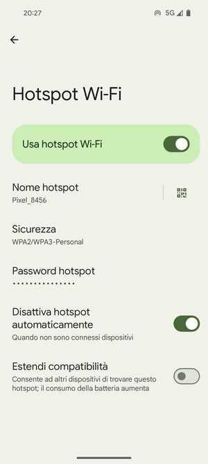 Il telefono è ora pronto per essere usato come modem