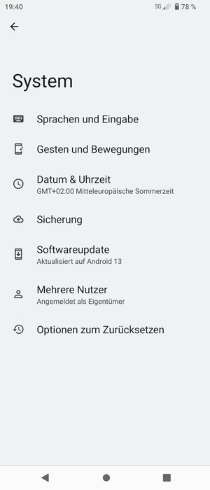 Wählen Sie Sicherung