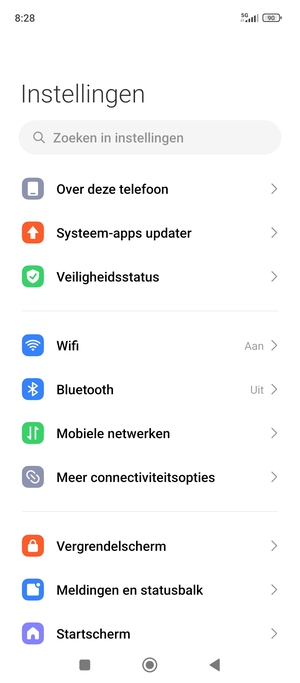 Selecteer Veiligheidsstatus