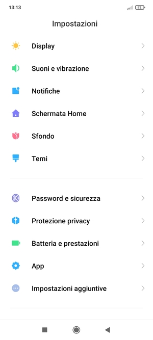 Scorri e seleziona Password e sicurezza