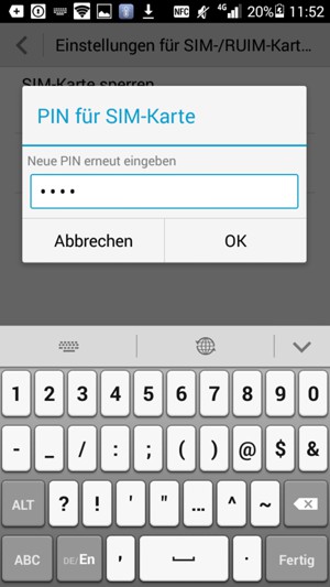 Bestätigen Sie Ihre Neue SIM-PIN und wählen Sie OK