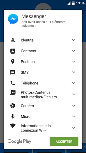 Sélectionnez ACCEPTER