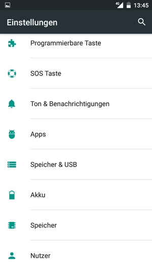 Scrollen Sie und wählen Sie Akku