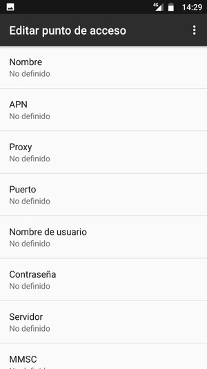 Introduzca la información de MMS